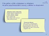 Cíle péče o dítě s diabetem